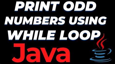 Java Program To Print Odd Numbers Fr.